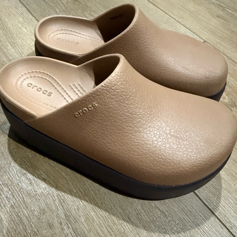 CROCS Brown Platform Clogs - image 1